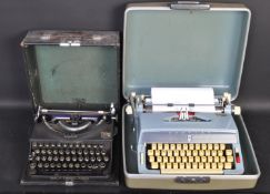 TWO VINTAGE MID CENTURY TYPE WRITERS - IMPERIAL - BROTHER