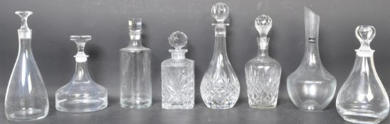 COLLECTION OF SEVEN GLASS DECANTERS