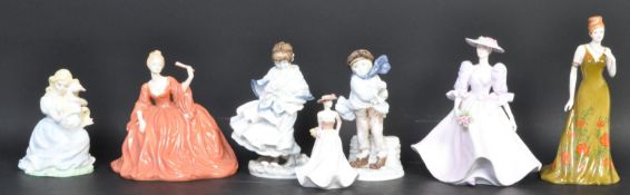 COLLECTION OF COALPORT BONE CHINA LADY FIGURES