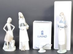 FOUR VINTAGE LLADRO SPANISH PORCELAIN FIGURES