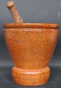 LARGE 20TH CENTURY AFRICAN HARDWOOD PESTLE & MORTAR