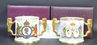 TWO VINTAGE PARAGON ROYAL LOVING CUPS - ROYAL COMMEMORATIVE