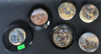 ASSORTMENT OF VICTORIAN PRATTWARE TRANSFERRED PRINT POT LIDS