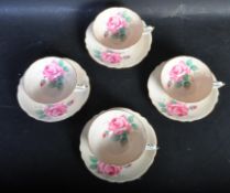 A SET OF 4 PARAGON 1930S FINE BONE CHINA CUPS & SAUCERS