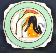 EARLY 20TH CENTURY ORANGE HOUSE PATTERN PLATE BY CLARICE CLIFF