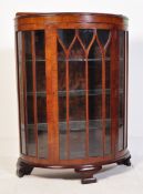 1930S BOW FRONT MAHOGANY DISPLAY CABINET