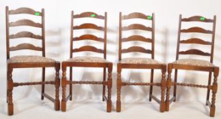 A SET OF 4 20TH CENTURY LADDER BACK DINING CHAIRS