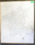 GEORGE III EARLY 19TH CENTURY WORCESTERSHIRE MAP - JOHN CARY