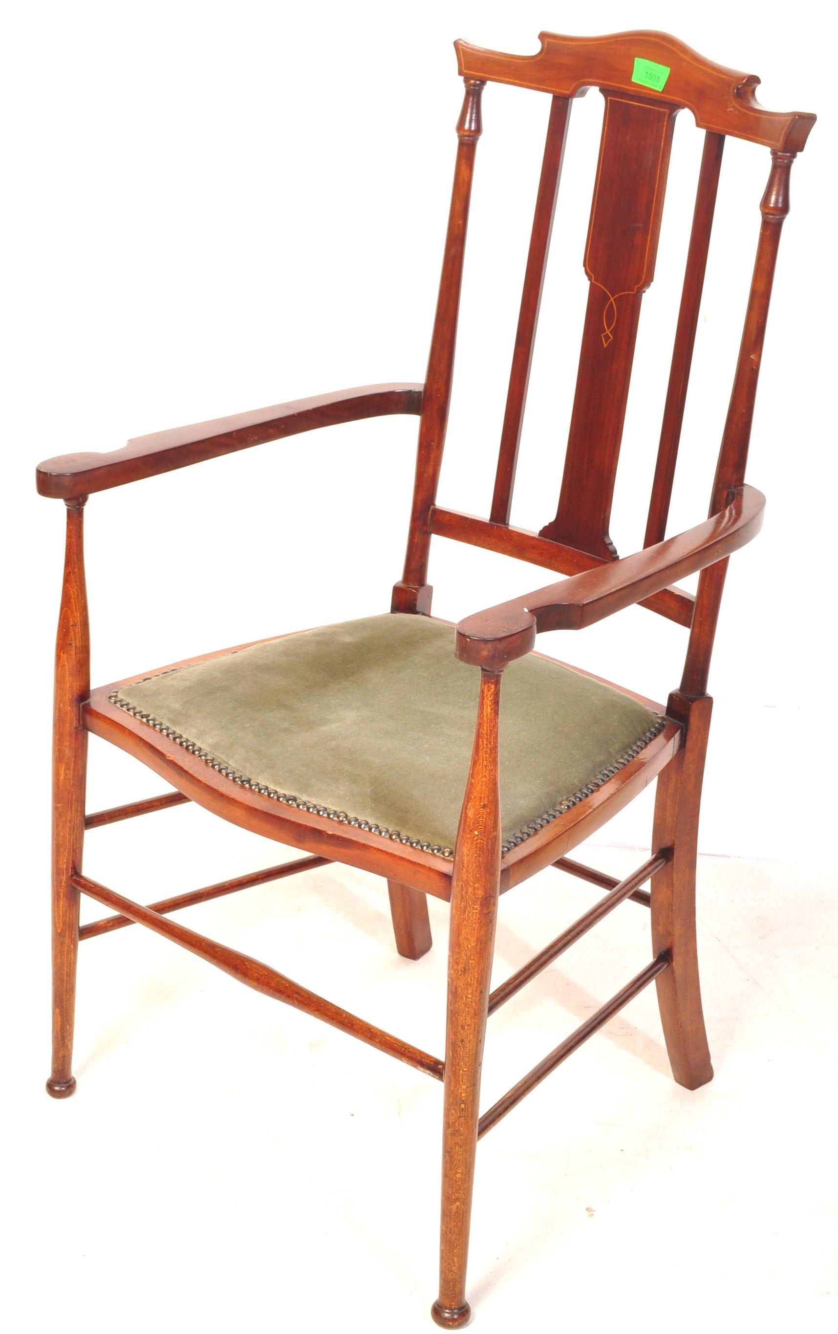 EDWARDIAN BEECH AND ELM CHAIR - Image 2 of 7