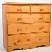 19TH CENTURY VICTORIAN PINE CHEST OF DRAWERS