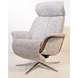 A CONTEMPORARY G-PLAN ERGOFORM OSLO RECLINER FABRIC CHAIR