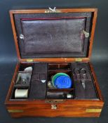 19TH CENTURY MAHOGANY & BRASS BOUND VANITY BOX