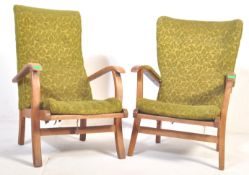 RETRO MID CENTURY ARMCHAIRS IN THE MANNER OF HOWARD KEITH