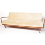 A RETRO VINTAGE MID 20TH CENTURY GREAVES AND THOMAS TEAK DAY BED / SOFA
