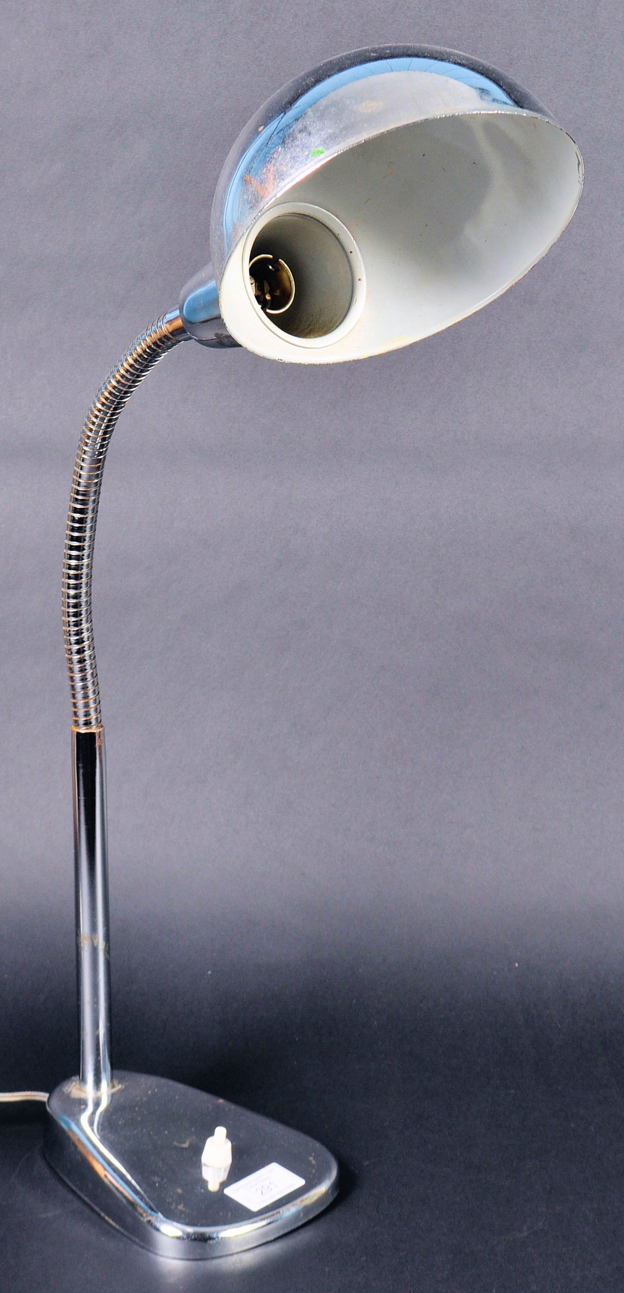 VINTAGE ART DECO STYLE CHROME GOOSENECK DESK LAMP LIGHT