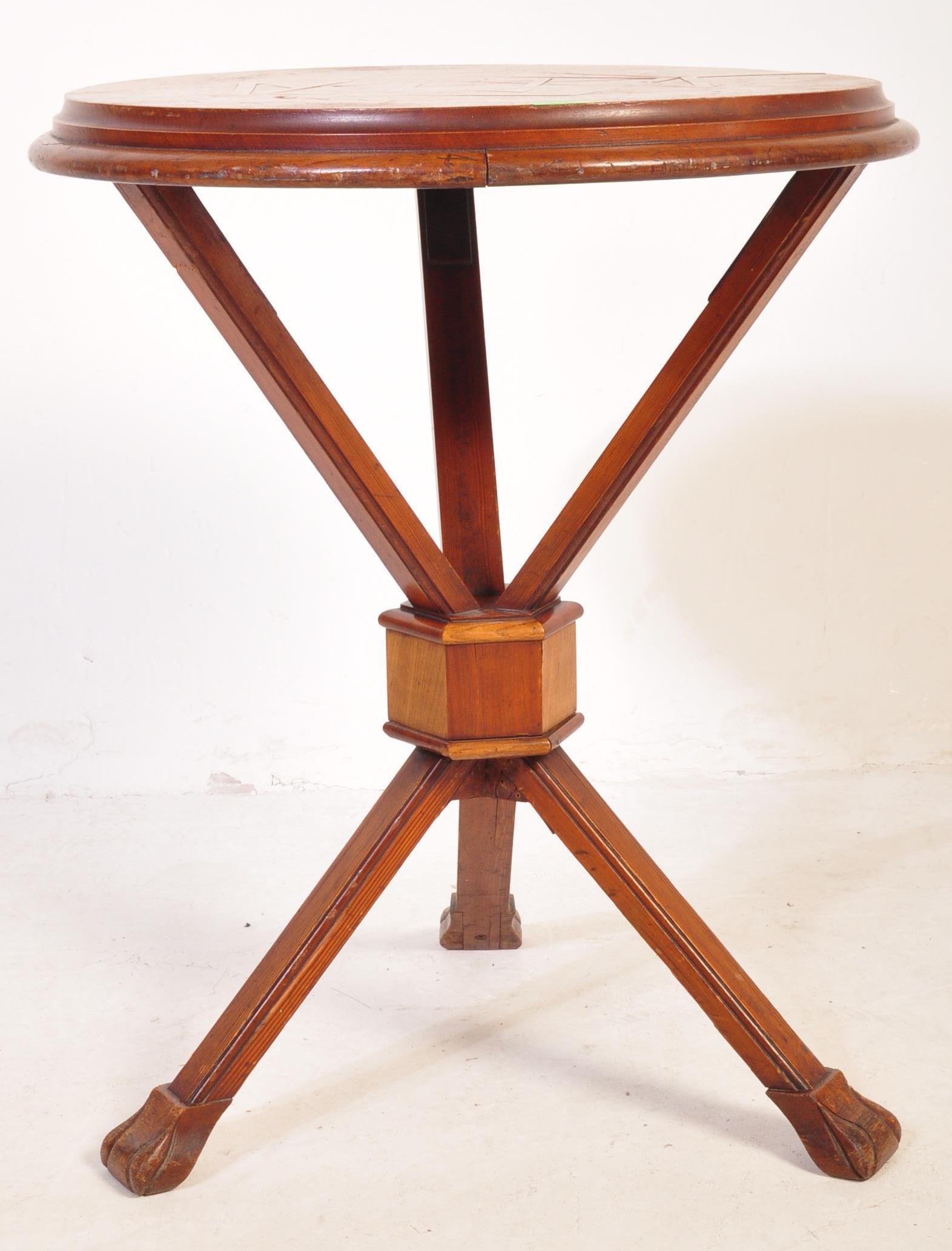 EARLY 20TH CENTURY CRICKET TABLE WITH INLAY