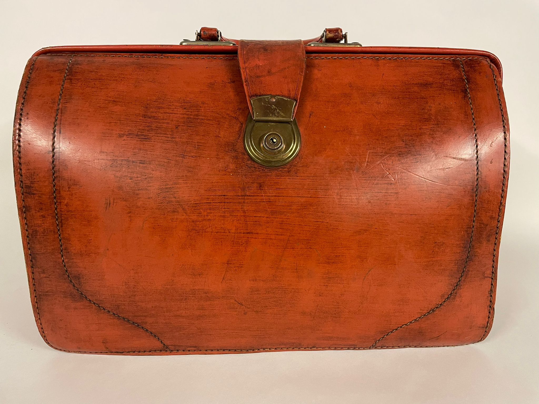 VINTAGE LEATHER SUITCASE WITH ANOTHER & ADVERTSING BOXES - Image 11 of 12