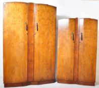 1930S ART DECO WALNUT BEDROOM SUITE - WARDROBE - DRESSING TABLE