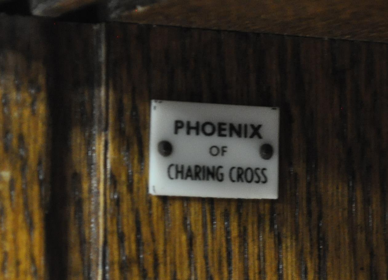 TWO RETRO 1940S PHEONIX FIGURES OAK DISPLAY BOOK CASES - Image 10 of 10