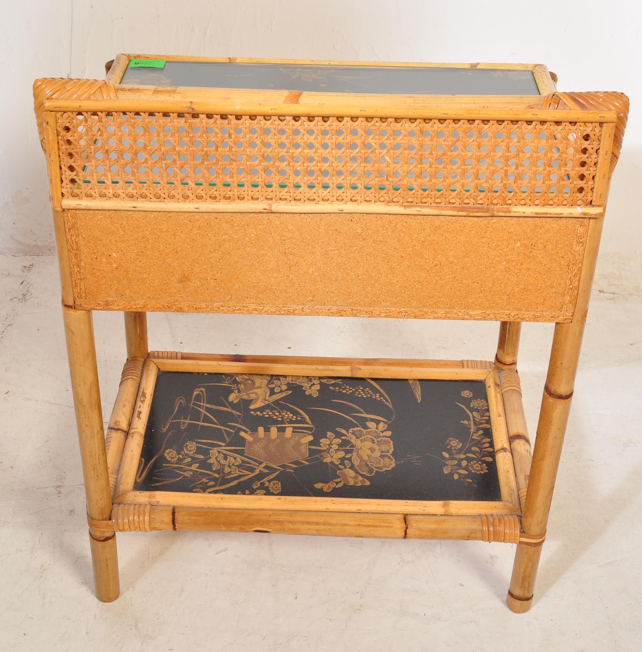 RETRO VINTAGE MID CENTURY BAMBOO SIDE TABLE - Image 8 of 8