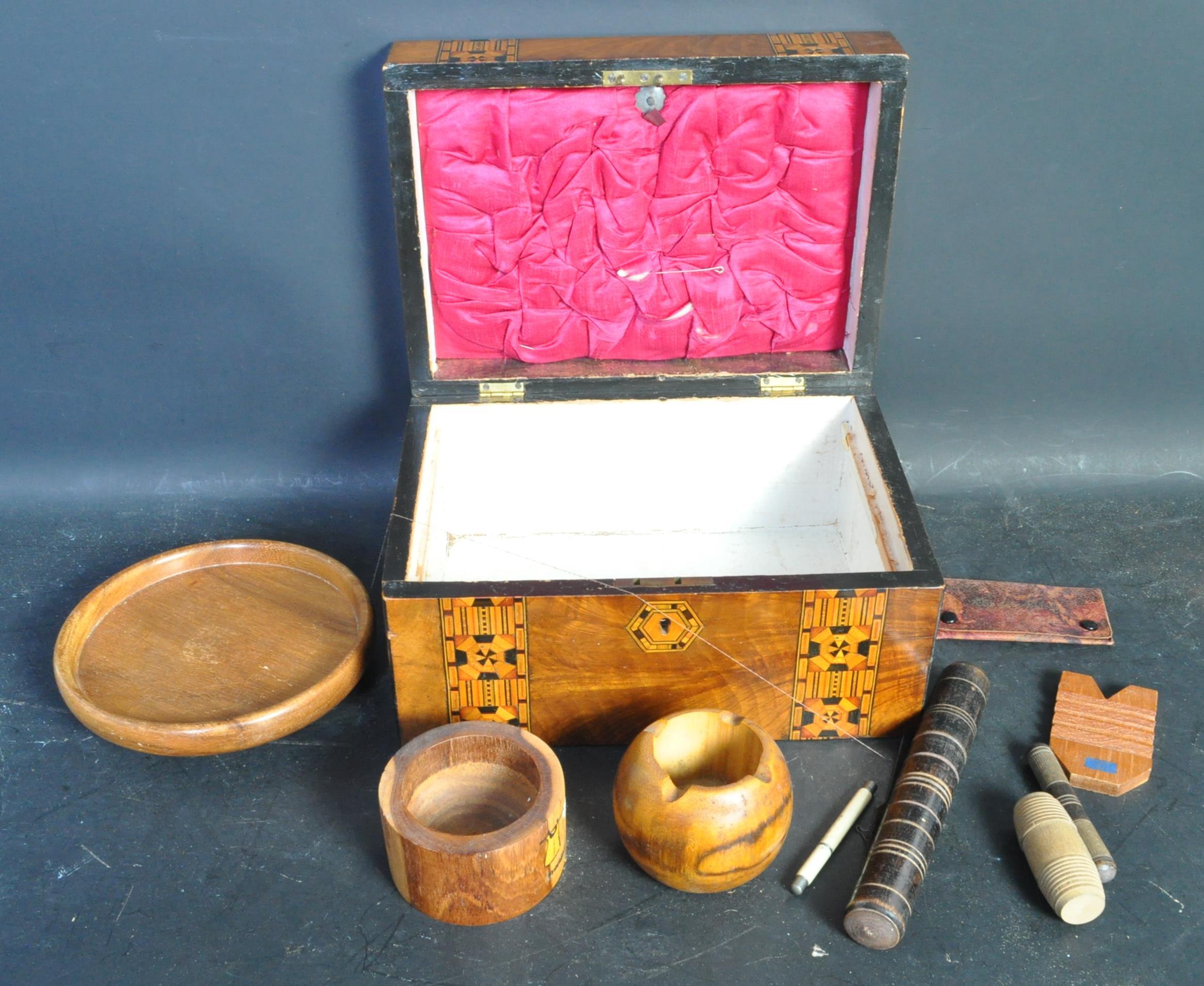 VICTORIAN TUNBRIDGE INLAID BURR WALNUT VANITY BOX - Image 3 of 5