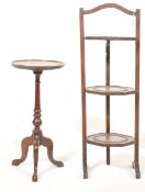 1930'S OAK FOLDING CAKE STAND & WINE TABLE