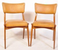 BEN CHAIRS OF STOWE - TWO RETRO DINING CHAIRS WITH VINYL SEATS