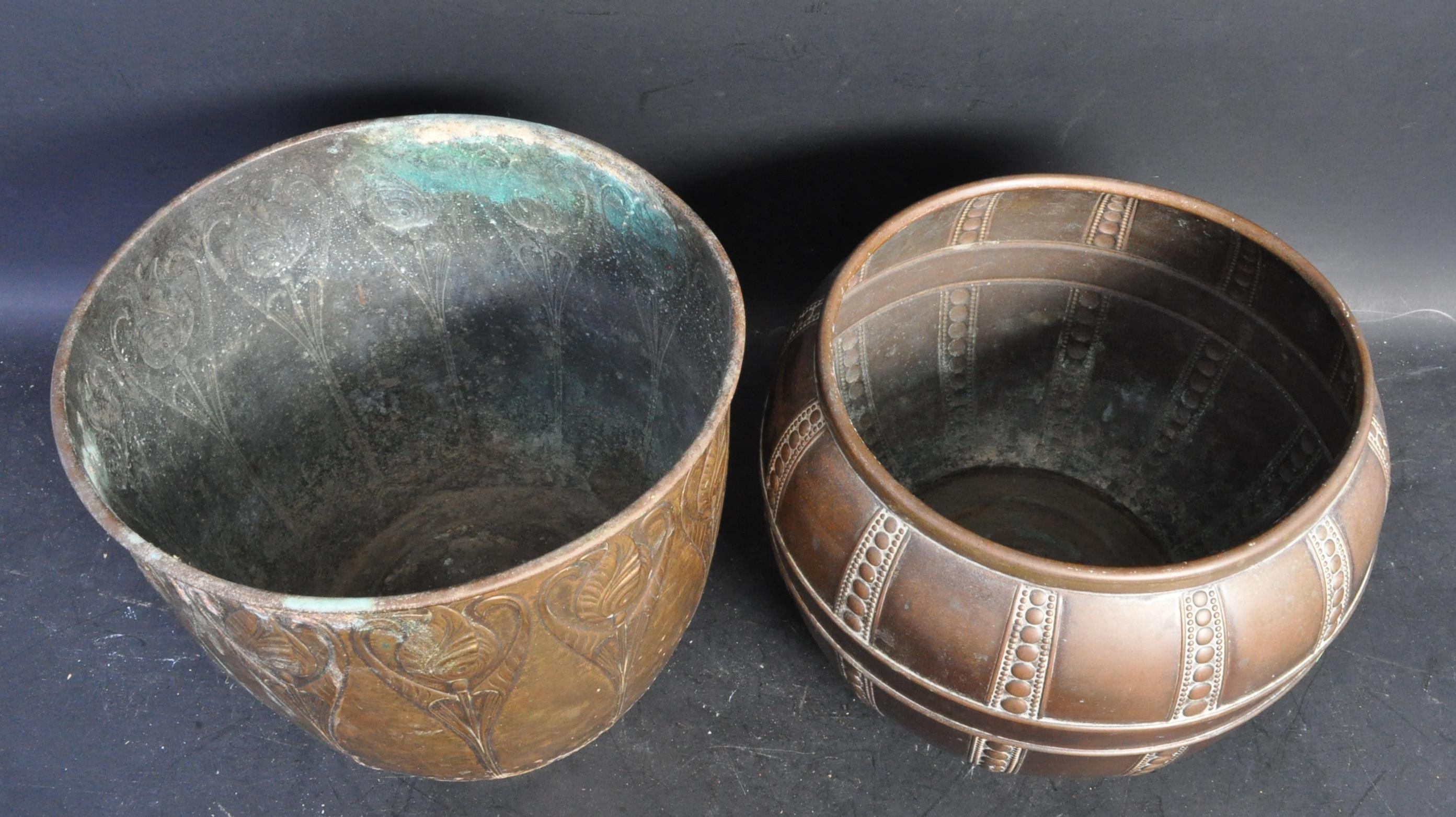 TWO 19TH CENTURY COPPER PLANTERS - Image 4 of 5