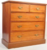 EDWARDIAN SATIN WALNUT ARTS AND CRAFTS TWO OVER THREE DRAWERS