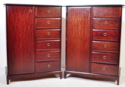 PAIR OF 20TH CENTURY STAG MINSTREL TALLBOY CHEST OF DRAWERS