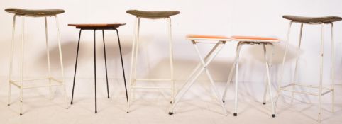 AN ASSORTMENT OF RETRO VINTAGE 20TH CENTURY STOOLS & TABLES