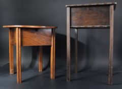 TWO 1920S MAHOGANY SEWING BOXES ON STAND