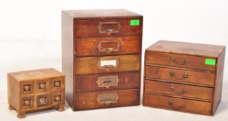 AN EARLY 20TH CENTURY FILE DESK TOP OAK CABINET CHEST