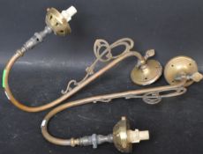 A PAIR OF VINTAGE WALL MOUNTED SCONCE BRASS LIGHTS