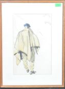 1920S THEATRE COSTUME WATERCOLOUR & PENCIL STUDY