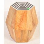 A CONTEMPORARY RETRO INLAID HEXAGONAL OCCASIONAL TABLE