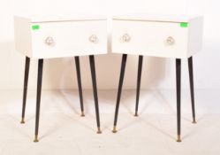 PAIR OF RETRO VINTAGE MID 20TH CENTURY PAINTED BEDSIDE TABLES