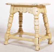 A 17TH CENTURY STYLE PAINTED BOX SEAT - JOINT STOOL