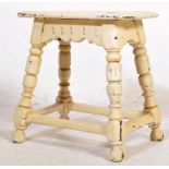 A 17TH CENTURY STYLE PAINTED BOX SEAT - JOINT STOOL