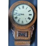 LARGE 19TH CENTURY AMERICAN INLAID WALL CLOCK