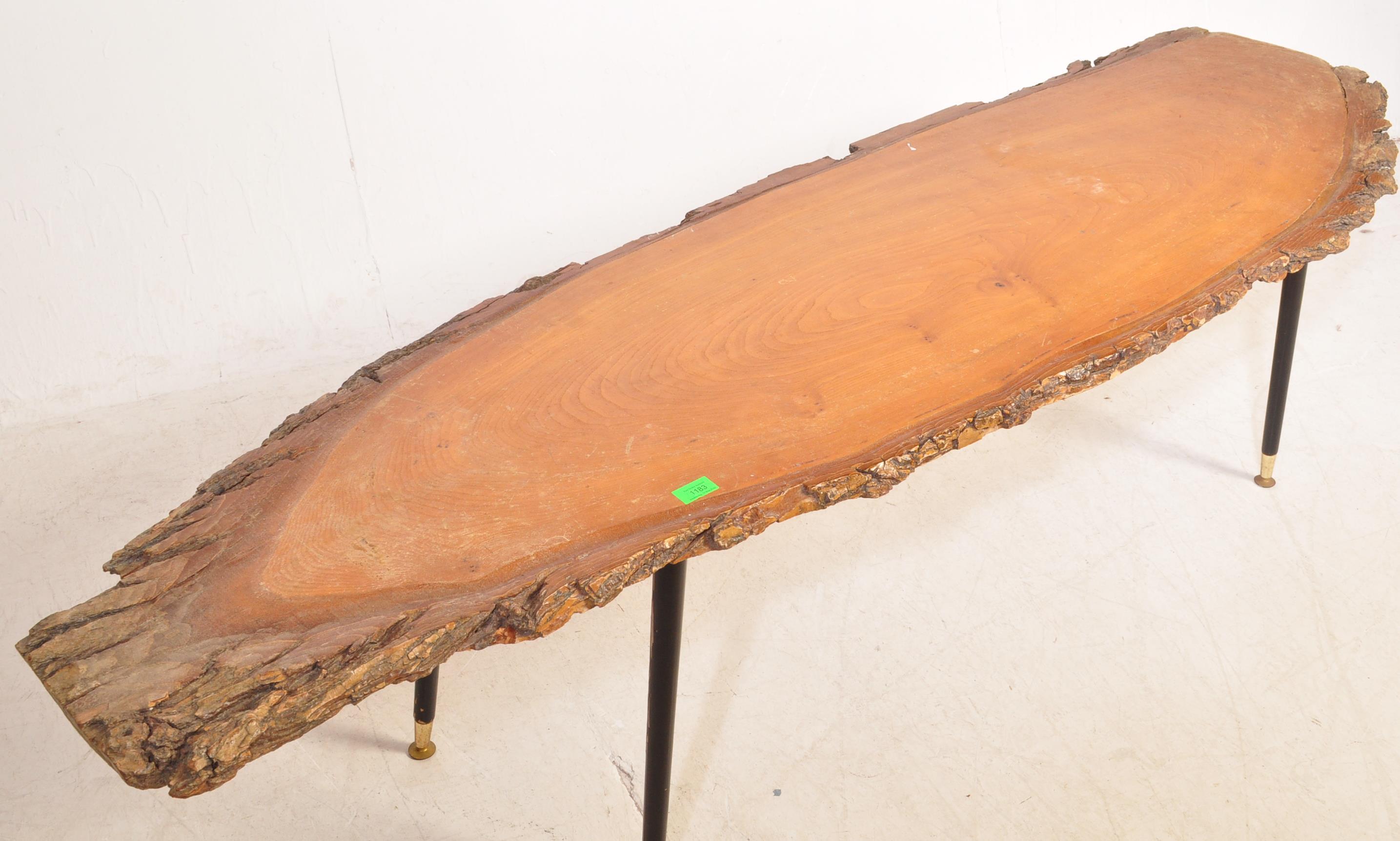 A RETRO VINTAGE LIVING EDGE TREE LOW COFFEE TABLE - Image 4 of 6