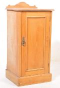 EDWARDIAN SATIN OAK POT CUPBOARD