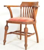 EDWARDIAN MAHOGANY INLAID UPHOLSTERED BEDROOM CHAIR