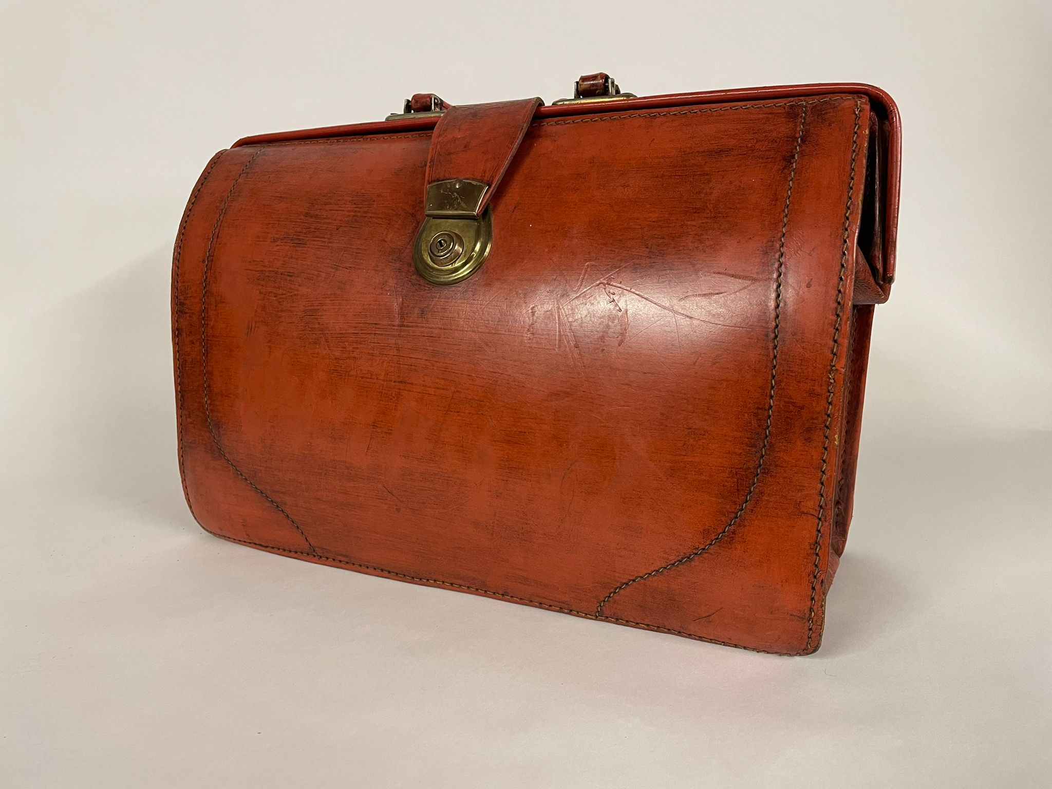 VINTAGE LEATHER SUITCASE WITH ANOTHER & ADVERTSING BOXES - Image 10 of 12