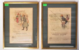 OF ADVERTISING INTEREST - TWO EARLY JOHNNIE WALKER PRINTS