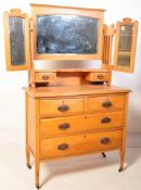 EDWARDIAN 1900S SATIN WOOD DRESSING CHEST