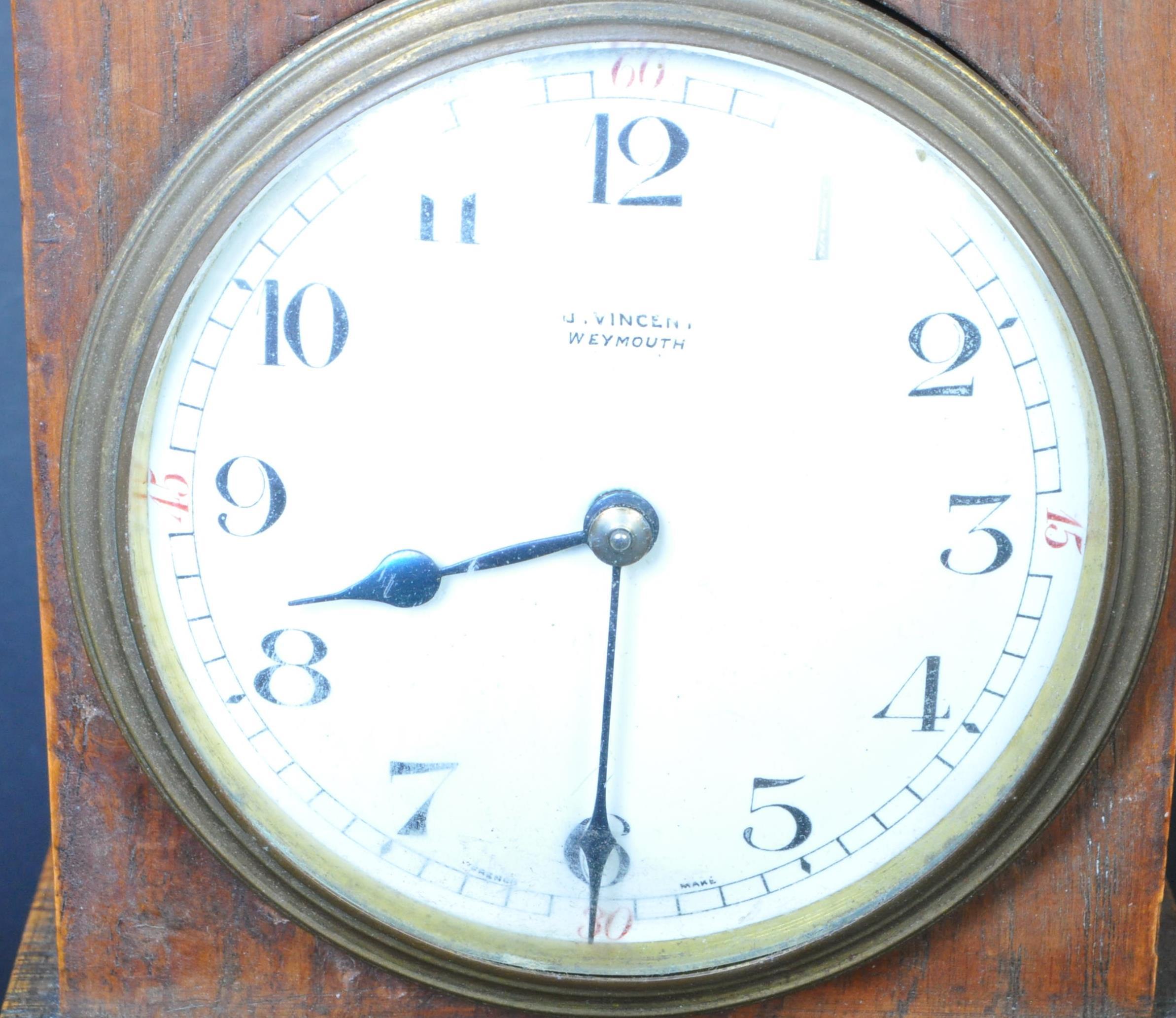 EARLY 20TH CENTURY J. VINCENT MINAITURE LONGCASE DESK CLOCK - Image 2 of 5