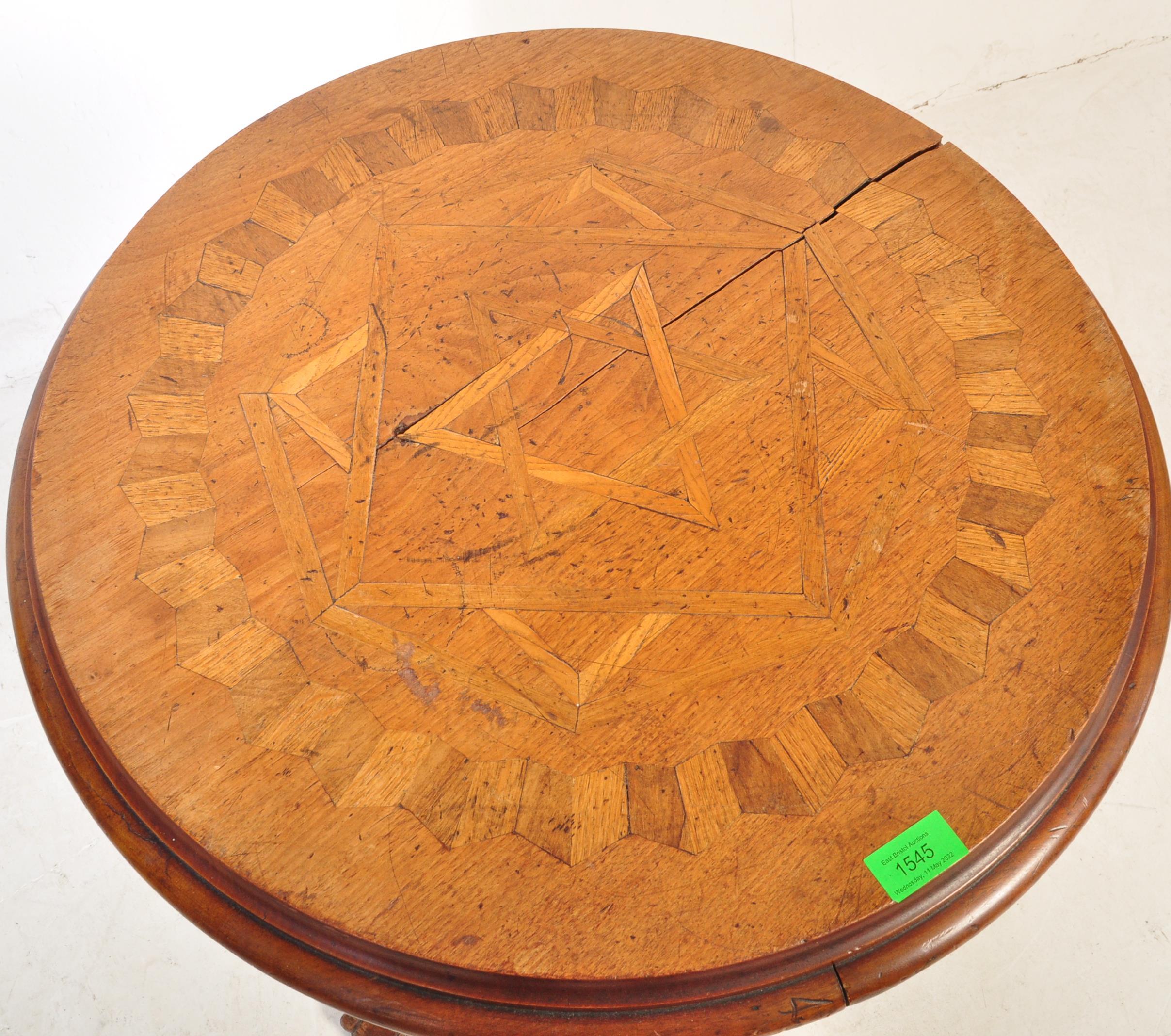 EARLY 20TH CENTURY CRICKET TABLE WITH INLAY - Image 3 of 9