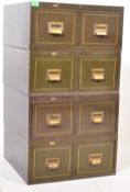 COLLECTION OF FOUR VINTAGE INDUSTRIAL INDEX FILING CABINETS