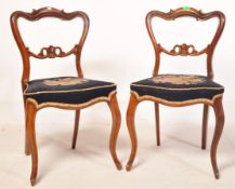 PAIR OF 19TH CENTURY VICTORIAN ROSEWOOD DINING CHAIRS